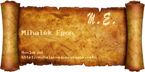 Mihalek Egon névjegykártya